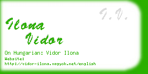 ilona vidor business card